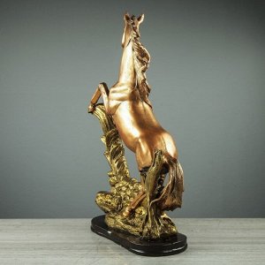 Сувенир "Конь на дыбах", бронзовый цвет, 49 см