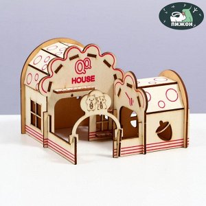 Комплекс-площадка для грызунов,14 х 13 х 10.5 см, фанера