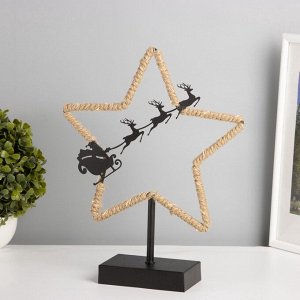 Фигурка светящаяся RISALUX «Новогодние сани», LED-ночник, 3xААА, чёрный, 7x25x33 см