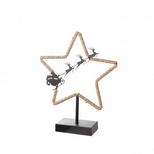 Фигурка светящаяся RISALUX «Новогодние сани», LED-ночник, 3xААА, чёрный, 7x25x33 см