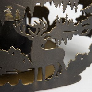 Фигурка светящаяся RISALUX «Вечерний пейзаж», LED-ночник, 3xААА, чёрный, 10.5x18.5x25 см