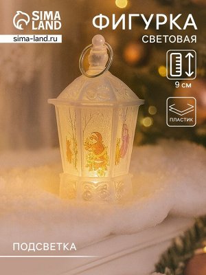 Фигурка светящаяся RISALUX «Снеговик и олени», LED-ночник, 3xLR44, 4x4x9 см