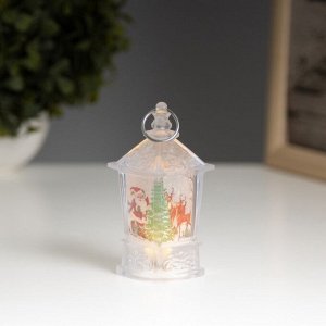 Фигурка светящаяся RISALUX «Дед Мороз и олени», LED-ночник, 3xLR44, 4x4x9 см