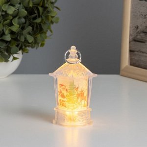 Фигурка светящаяся RISALUX «Дед Мороз и олени», LED-ночник, 3xLR44, 4x4x9 см