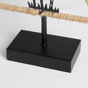 Фигурка светящаяся RISALUX «Новогодняя ёлка», LED-ночник, 3xААА, чёрный, 7x20x37 см