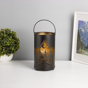 Фигурка светящаяся RISALUX «Ночной лес», LED-ночник, 3xААА, чёрный, 12x12x20.5 см