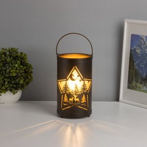 Фигурка светящаяся RISALUX «Ночной лес», LED-ночник, 3xААА, чёрный, 12x12x20.5 см