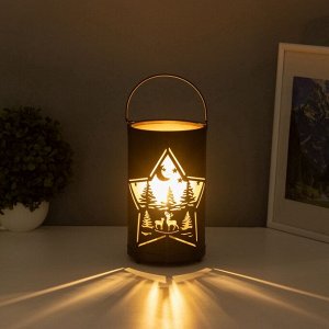 Фигурка светящаяся RISALUX «Ночной лес», LED-ночник, 3xААА, чёрный, 12x12x20.5 см
