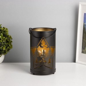 Фигурка светящаяся RISALUX «Ночной лес», LED-ночник, 3xААА, чёрный, 12x12x20.5 см