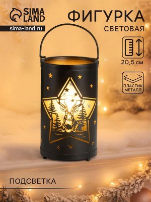 Фигурка светящаяся RISALUX «Ночные звёзды», LED-ночник, 3xААА, чёрный, 12x12x20.5 см