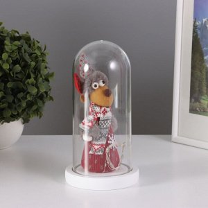 Фигурка светящаяся колба RISALUX «Новогодний олень», LED-ночник, 3xААА, красный, 11x11x22.5 см