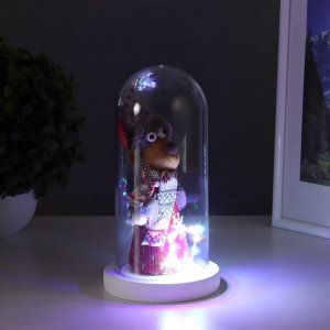 Фигурка светящаяся колба RISALUX «Новогодний олень», LED-ночник, 3xААА, красный, 11x11x22.5 см