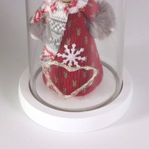 Фигурка светящаяся колба RISALUX «Новогодний олень», LED-ночник, 3xААА, красный, 11x11x22.5 см