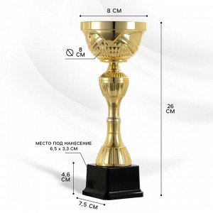 Кубок 134D, наградная фигура, золото, подставка пластик, 26 x 8 x 7,5 см.