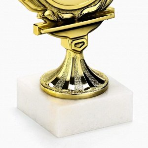 Кубок, наградная фигура, подставка камень белая, 16,3 х 9 х 5 см