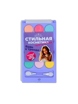 Набор теней детских для век 12 цв., 4 с блёстками, 8 матовые + аппликатор