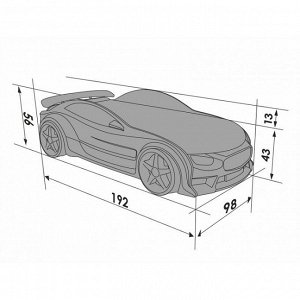 Кровать-машина NEO БМВ , объемная 3D, цвет черный (подсветка дна входит в комплект)