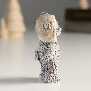 Фигурка полистоун «Мишка в шапке; колпаке, стоит», серый, 4x3x7 см, МИКС