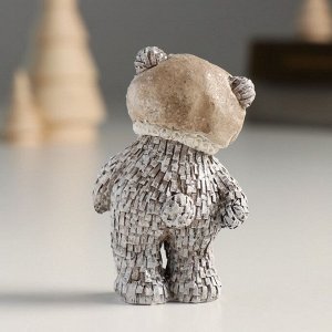 Фигурка полистоун «Мишка в шапке; колпаке, стоит», серый, 4x3x7 см, МИКС