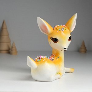 Фигурка полистоун «Олень лежащий с посыпкой», 16.5x7x16 см