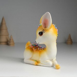 Фигурка полистоун «Олень лежащий с посыпкой», 16.5x7x16 см