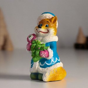 Фигурка полистоун «Лиса снегурочка с ёлочкой», 4.5x4.5x8.5 см