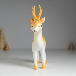 Фигурка полистоун «Олень с посыпкой и большими рогами», 15.5x5.5x22 см