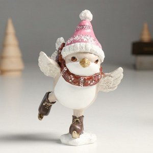 Фигурка полистоун «Птенчик в шапке и шарфике, на коньках», 9.5x7.5x15 см, МИКС