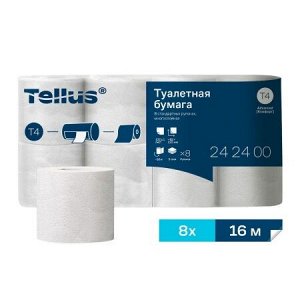 Бумага туалетная Tellus КОМФОРТ Т4 3 сл 16,1 м ( 8 рул упак)