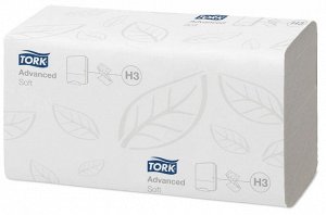 Бумажные полотенца листовые Tork Singlefold Advanced ZZ-сложения 2-сл 200 л белые (кор 20 шт)
