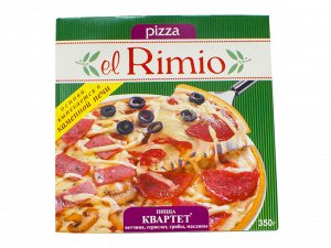 Пицца, РиМиО, Квартет ( ветч/гриб/салями/оливки), Морозко, 350 г, (5)