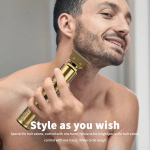Аккумуляторная машинка Триммер для стрижки волос, бороды и усов Andowl Gold Series