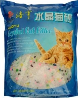 Силикагелевый наполнитель Haoyu Crystal Cat Litter 4л Цветные гранулы б/з (1,8кг)