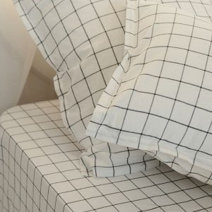 Простыня на резинке 1.5-спальная SL Home Cotton, 140x200+30 см, жатый хлопок