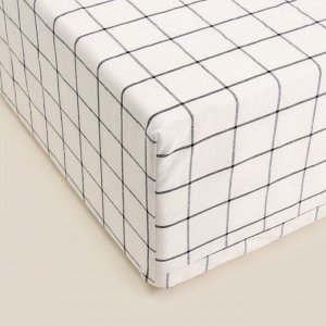 Простыня на резинке 1.5-спальная SL Home Cotton, 140x200+30 см, жатый хлопок