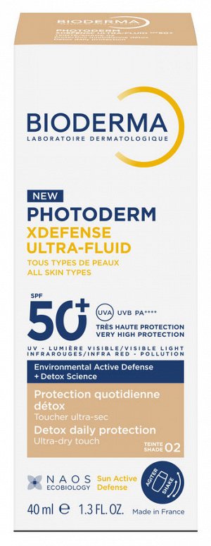 Биодерма Cолнцезащитный флюид с тоном SPF50+ светлый оттенок Bioderma Photoderm 40 мл