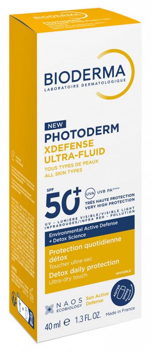 Биодерма Солнцезащитный флюид для всех типов кожи Xdefense SPF50+, 40 мл (Bioderma, Photoderm)