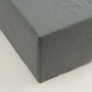 Простыня на резинке SL Home Cotton 200*200+30 см, цв.темно-зеленый, 100% жатый хлопок