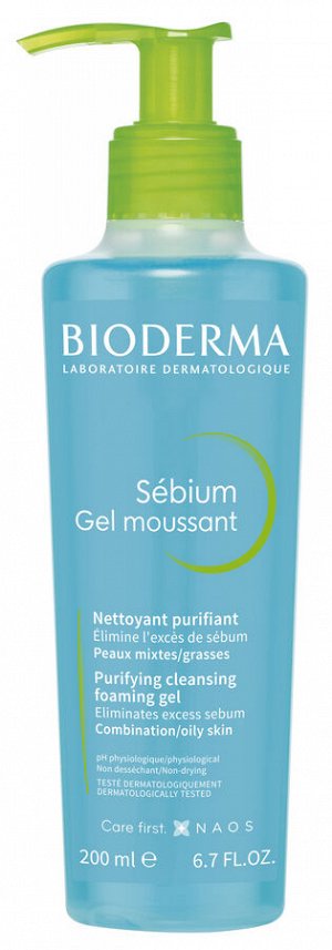 Биодерма Очищающий гель для умывания жирной и проблемной кожи Bioderma Sebium 200 мл