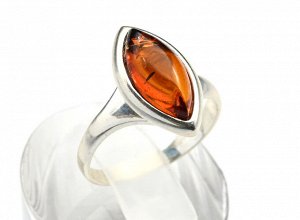 Кольцо с янтарем С925 рис 9*16мм коньячный размер 16, 2,6гр