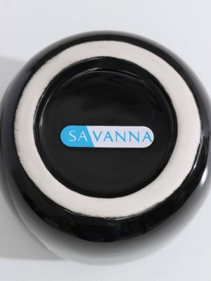 Набор аксессуаров для ванной комнаты SAVANNA Monro, 4 предмета, мыльница, дозатор для мыла 450 мл, стакан, баночка, чёрный