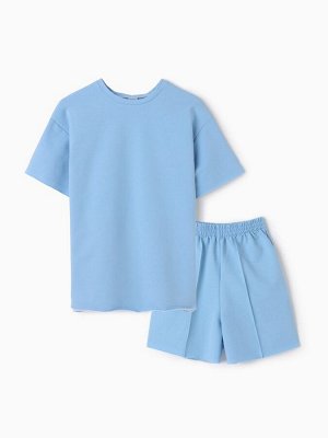 Комплект (футболка, шорты) женский MINAKU: Casual Collection, цвет голубой