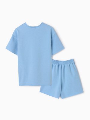 Комплект (футболка, шорты) женский MINAKU: Casual Collection, цвет голубой
