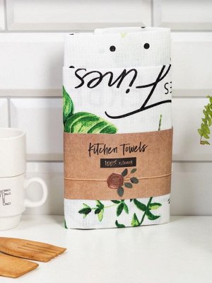 Набор кухонных полотенец Доляна Fines herbes, 35х60см-2шт, 100% хлопок