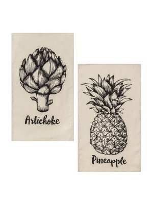 Набор кухонных полотенец Доляна Pineapple 35х60см-2шт, 100% хлопок