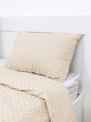Постельное белье 2-спальное LoveLife Tufting «Квадрат», микрофайбер, бежевое