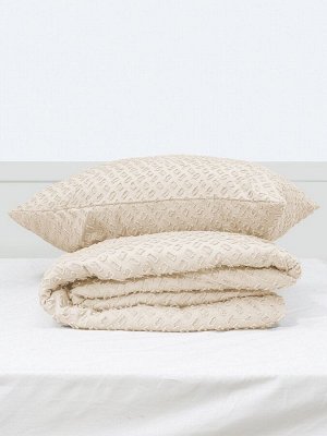 Постельное белье 2-спальное LoveLife Tufting «Квадрат», микрофайбер, бежевое