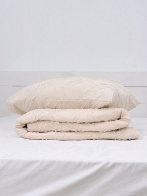 Постельное белье евро LoveLife Tufting «Ромб», микрофайбер, бежевое