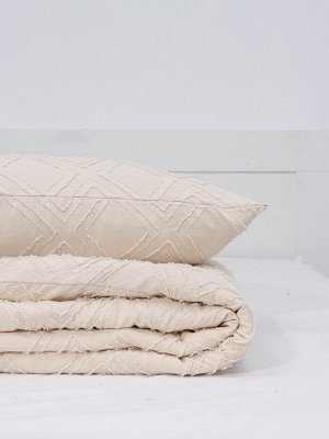 Постельное белье евро LoveLife Tufting «Ромб», микрофайбер, бежевое