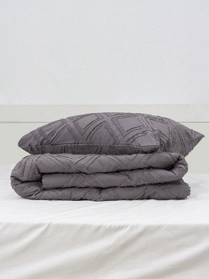 Постельное белье 2-спальное LoveLife Tufting «Ромб», микрофайбер, серое
